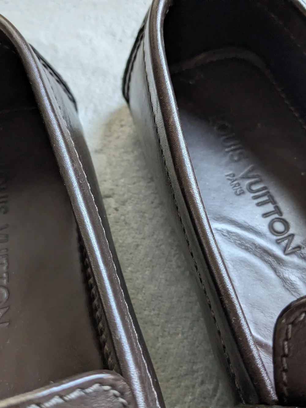 Louis Vuitton Brown Leather Men's Driving Loafers 9.5